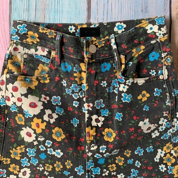 Mother high waisted ankle kick flare Floral Patterned Jeans - Picture 6 of 11